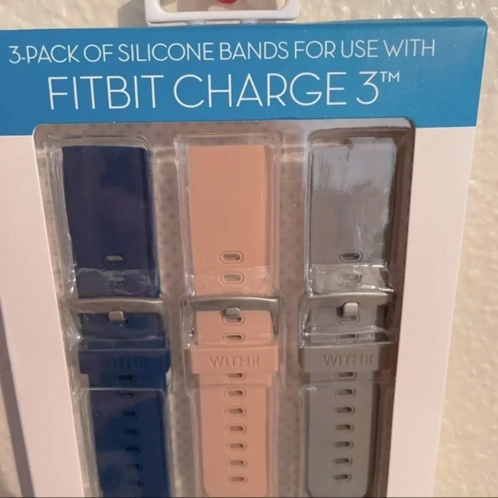 WITHit 3 pack silicone Band for FITBIT charge 3